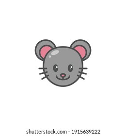 Icon Illustration of Rat Zodiac Filled Color - Chinese Zodiac Vector Illustration