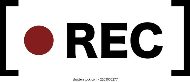 Icon illustration of recording mark written as REC