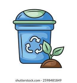 Icon illustration of recycle trash. Vector Design