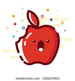 Icon illustration of a red apple in mbe style.