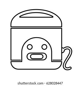 Icon illustration for rice cooker in outline style isolated on white background vector illustration