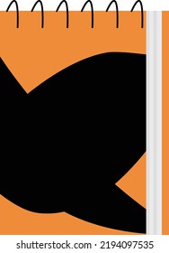 Icon illustration of the ring memo of the one of the orange and the black covers
