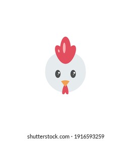 Icon Illustration of Rooster Zodiac Flat Design - Chinese Zodiac Vector Illustration