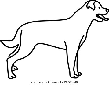 An icon illustration of a Rottweiler