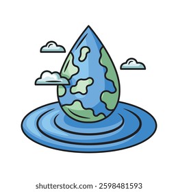 Icon illustration save the world. Vector Design