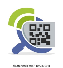 icon illustration with search concept and sharing information about qr code