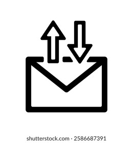 Icon illustration of sending and receiving mail