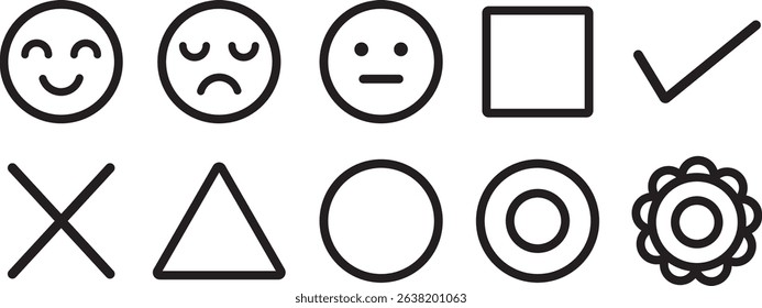 Icon illustration set (black) that can be used for ratings and reviews