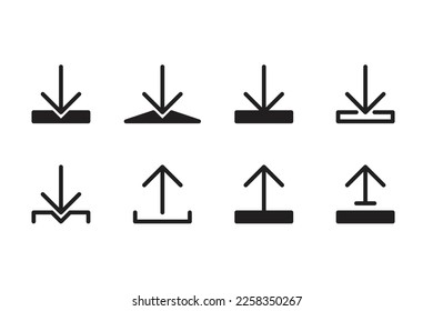 conjunto de ilustraciones de icono.
descargar y cargar líneas de flecha.