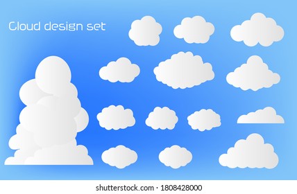Icon illustration set of iris cloud and cute cloud