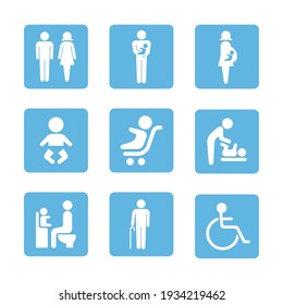 Icon illustration set of people signs.