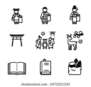 Icon illustration set related to autumn