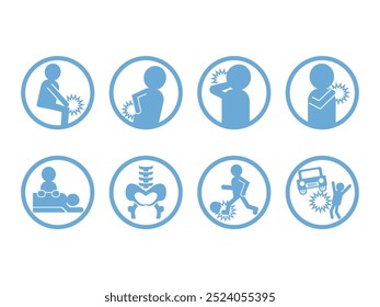 Icon illustration set that can be used at osteopathic clinics and massage facilities