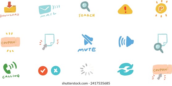 Icon illustration set for various electronic devices
