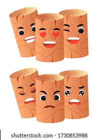 icon illustration a set of wood from Forrest. cute item character