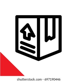 Icon illustration to show the top position of the box, goods