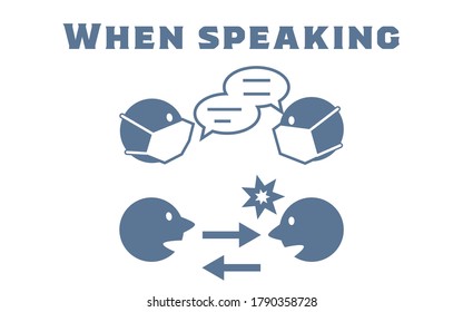 Icon illustration showing points to note when talking