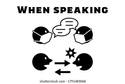 Icon illustration showing points to note when talking