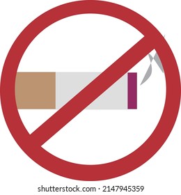 Icon illustration of the simple signature of smoking cessation