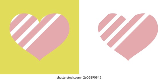 Icon illustration of simple symbols and stripes (heart)