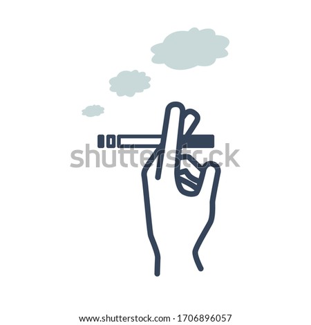 It is an icon illustration to smoke. Vector image.
