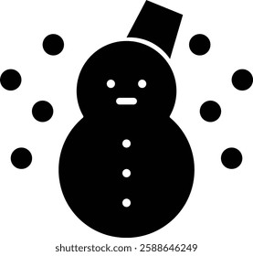 Icon illustration of snowman sign