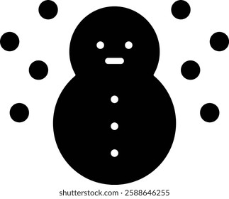 Icon illustration of snowman sign