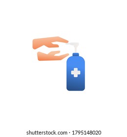 Icon illustration soap gel, gradient blue color and gray, can be used for web mobile app and many other, illustration eps can editable.