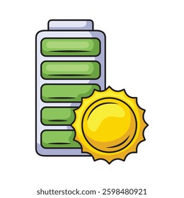 Icon illustration solar battery. Vector design