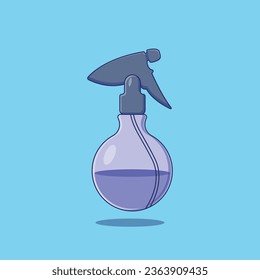 Icon Illustration of a Spray Bottle, Reflecting Barber's Tools Object Icon Concept. Isolated Flat Design