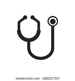 icon illustration of a stethoscope, a device for hearing sounds in the body.