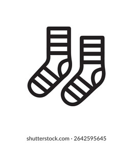 Ilustração de ícone de meias listradas. Perfeito para lavanderia, moda ou conceitos de conforto