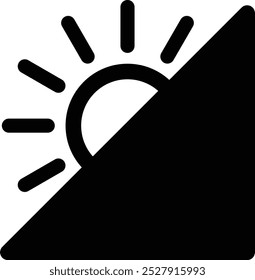 Icon illustration of sunshade sign