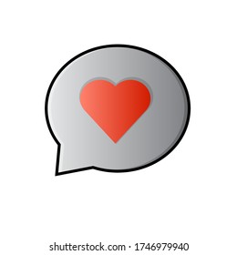 icon illustration symbol of bubble speech red love animation