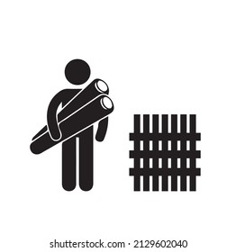 Icon illustration symbol design silhouette pictogram carpenter worker