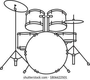 An icon illustration symbol of a Drum Kit