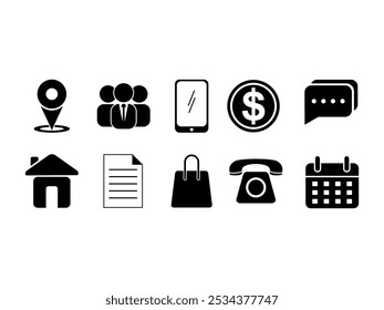 Conjunto de elementos de símbolo de ilustración de icono 