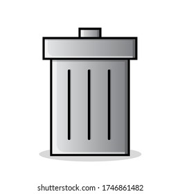 icon illustration symbol of trash can 