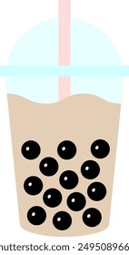 Icon illustration of tapioca milk tea