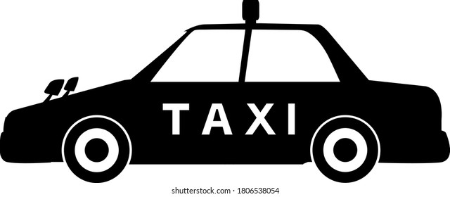Icon illustration of a taxi seen from the side