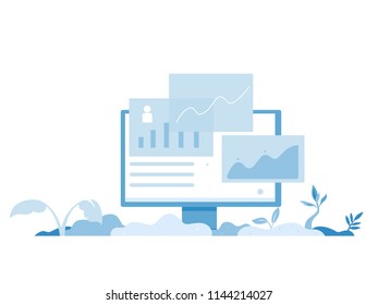 icon illustration templates for project management, business communication, dashboard, list, graph, statistics, workflow and consulting. Modern vector illustration concepts.