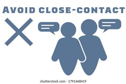 Icon illustration that does not recommend close contact