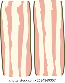 Icon illustration of thinly sliced bacon.