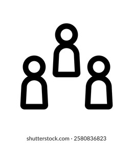 Icon illustration of three figures