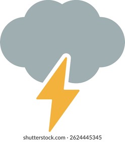 Icono ilustración de signo de trueno