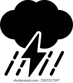 Icon illustration of thunderstorm sign