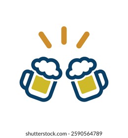 Icon illustration of toasting with beer