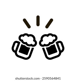 Icon illustration of toasting with beer