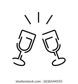Icon illustration toasting with champagne glasses