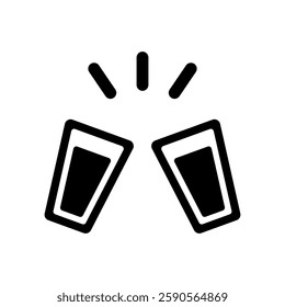 Icon illustration of toasting with a cup